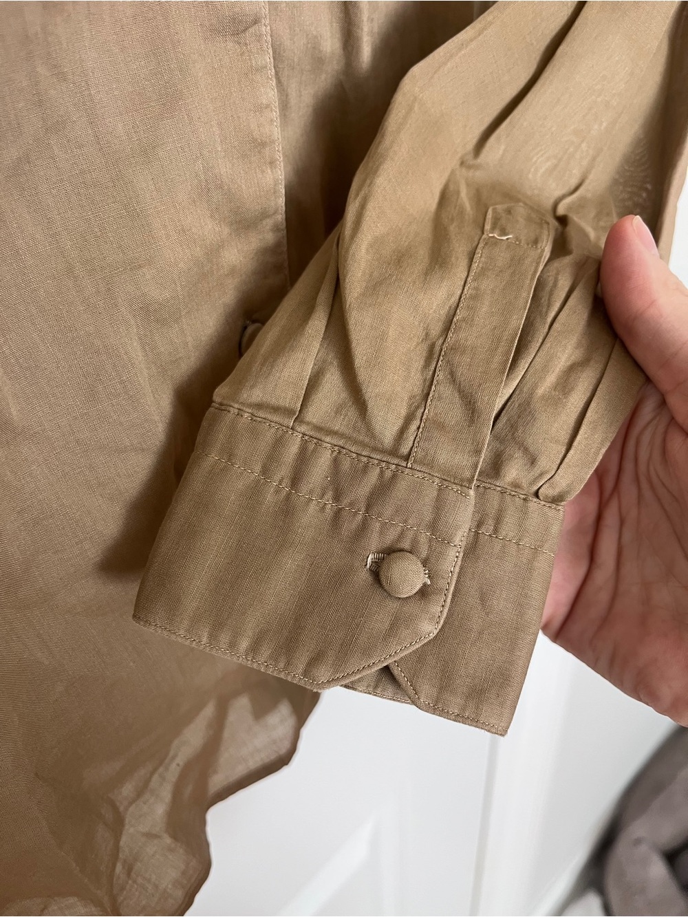 Emilio Pucci Vintage Tan Lightweight Cotton Button-Up Shirt - Picture 6 of 9
